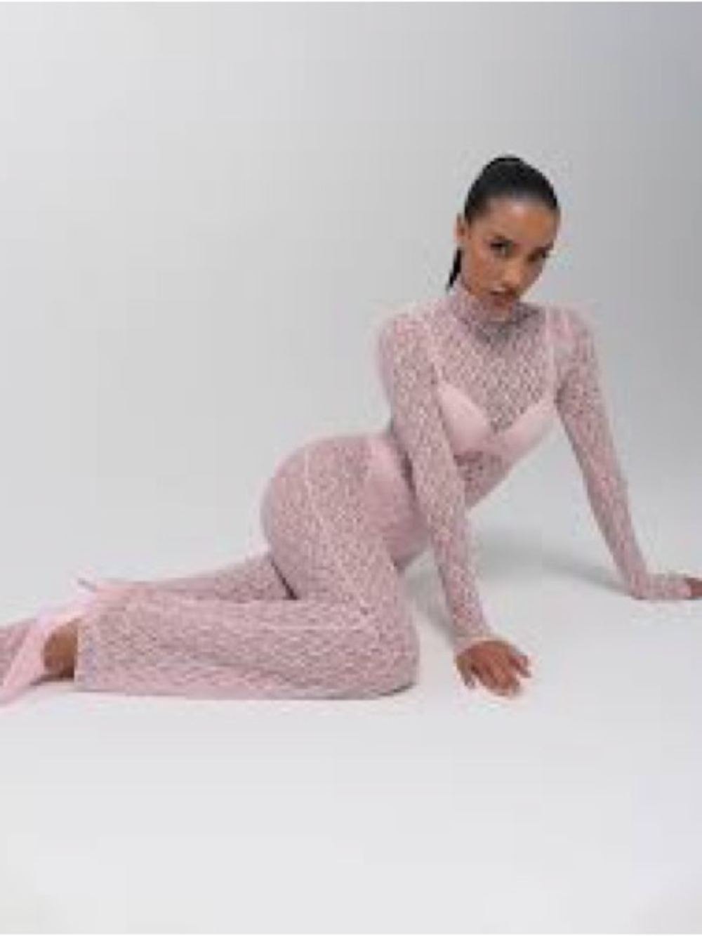 Naked wardrobe Sheer Lace 2 piece set